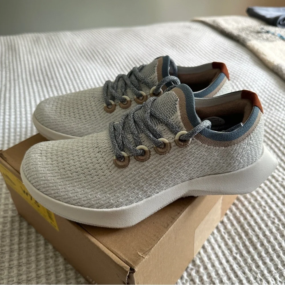 Allbirds Women's Tree Dasher 2 - Blizzard/Rustic Cobalt - Picture 6 of 12